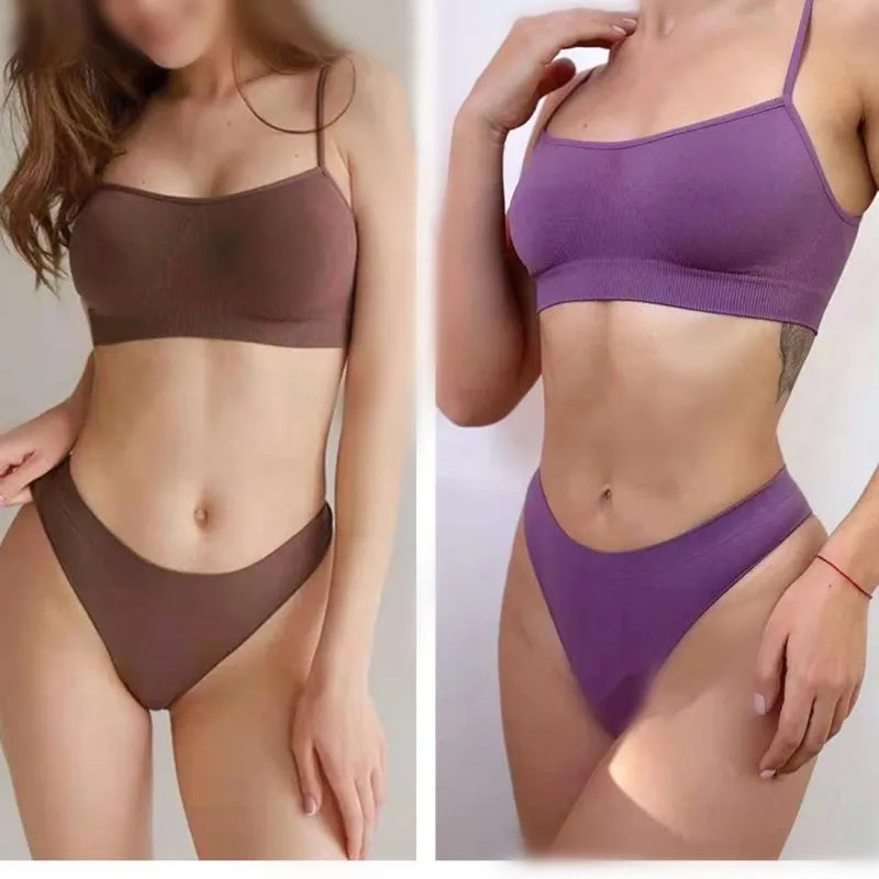 10Pcs/Set Seamless Thongs G-String Women Panties Sexy Underwear Female Underpants Sexy Lingerie Low Waist Sport Bottoms M-XL