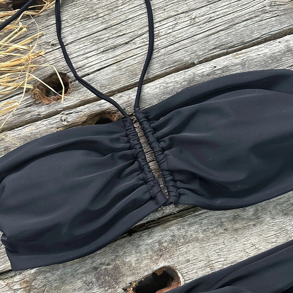 Two-Pieces Women Floral Lace Up 2023 Push-Up Padded Bra Red Bikini Set Swimsuit Swimwear Bathing Suit Beachwear Biquini