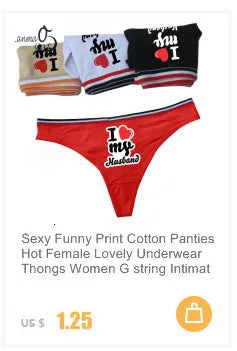 G string Underwear Women Hot Sexy Lingerie Panties Cotton Thongs T back Lingerie Ladies Funny Print T-Back Underwear