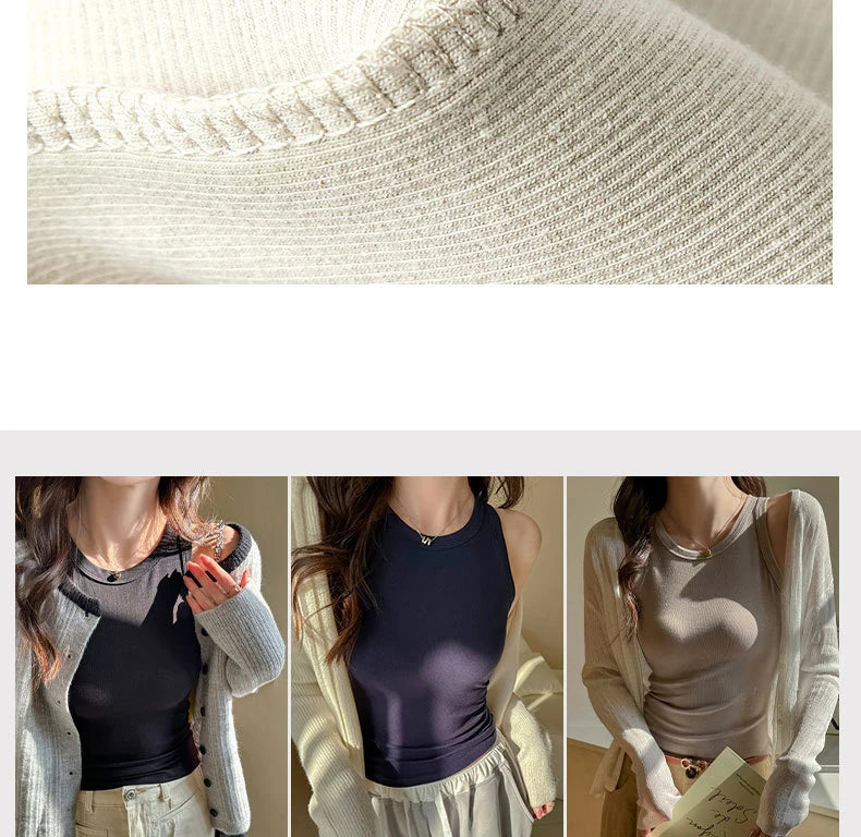 BIVIGAOS Summer New Hot Girl Tight Fitting Vest Women's Modal High Elastic Sexy Tank Top Casual Fashion Vest Sleeveless T Shirt