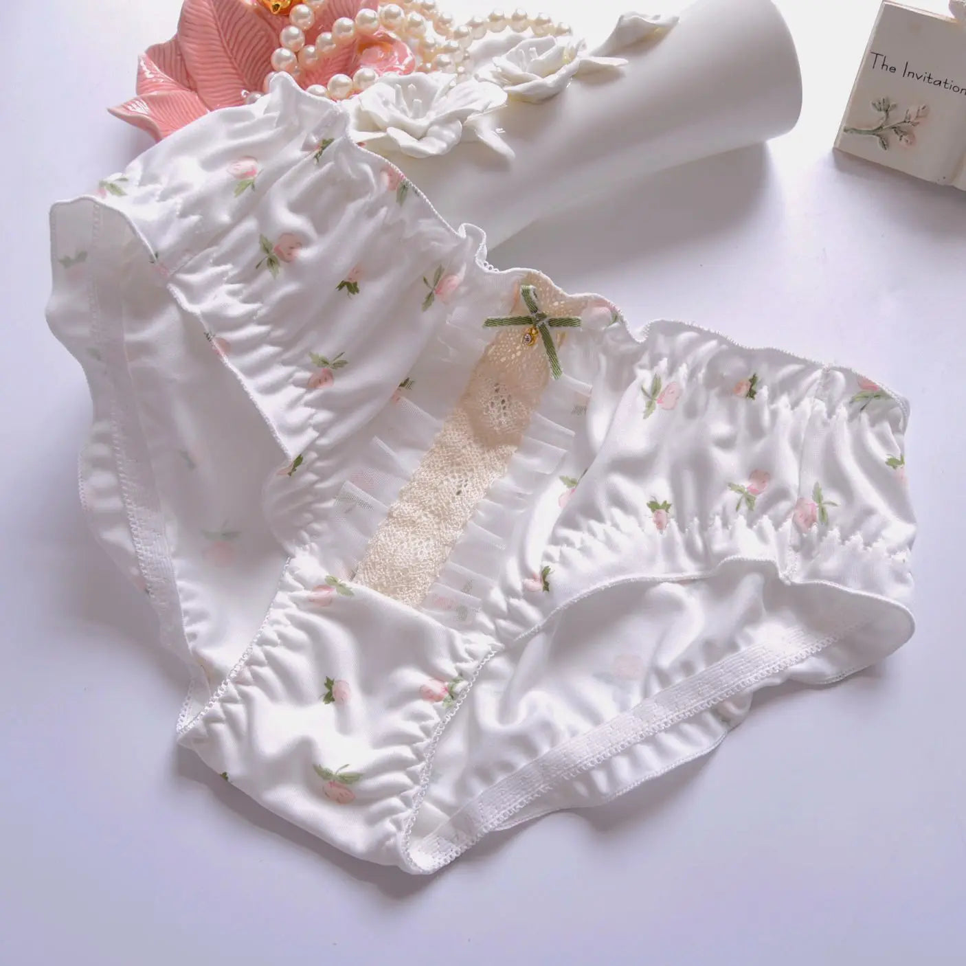 Cotton Ruffle Cute Lovely Sweety Girl Panties Bow Japanese Princess Style High Elasticity Breathable Sexy Women Underwear Breifs