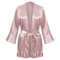 Women Sleeping Robes Silky Sleepwear Ruffle Lace Up Lady Sleeping Gown Smooth Surface Women Nightdress Sleeping Clothes