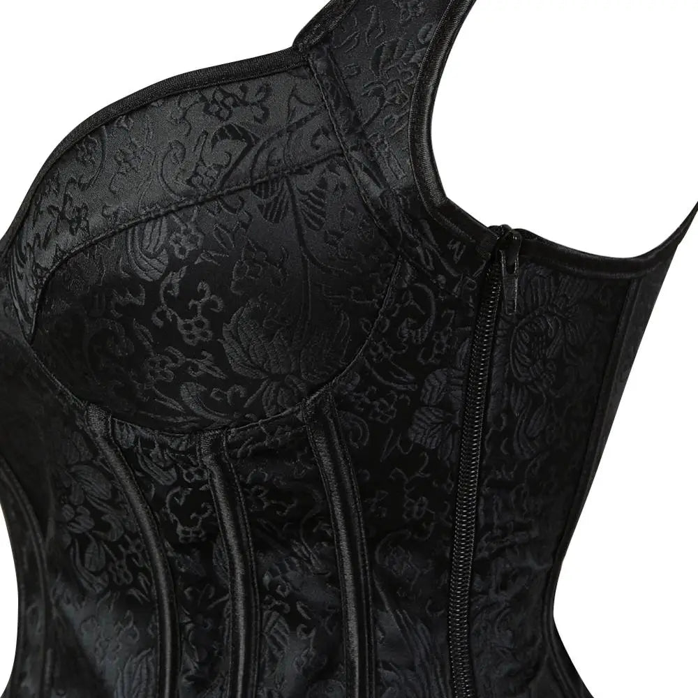 Women's Corsets Flower Embroidery Corset Vintage Strap Bustier Jacquard Zip Corsage Push Up Korsett Lace Bustiers Party Costume