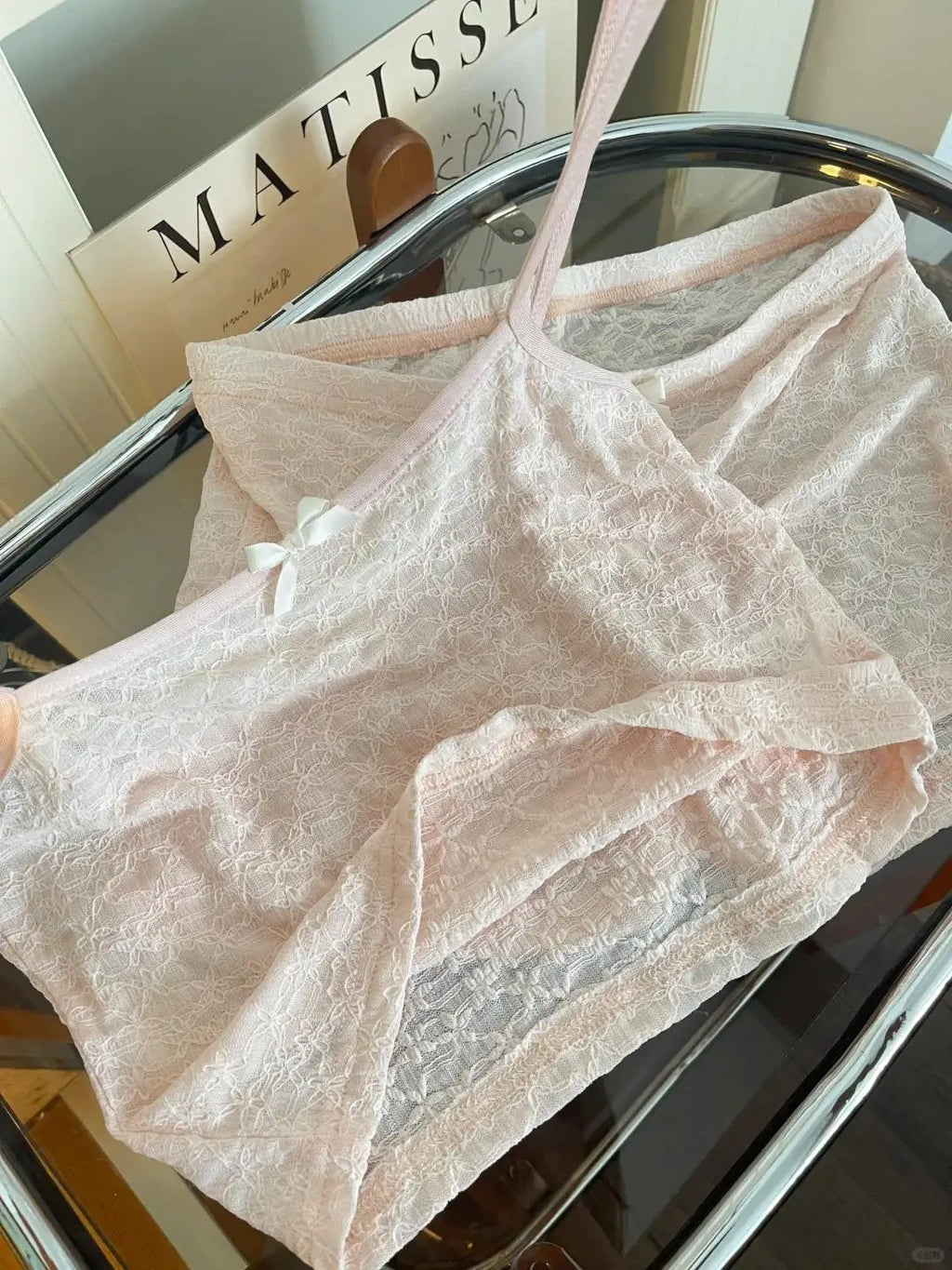 ElyraLux Women's Sexy Pajama Lace Suspenders Shorts Two Piece Summer Slim Fit Clothes Sweet Style Sleeveless Matching Outfits