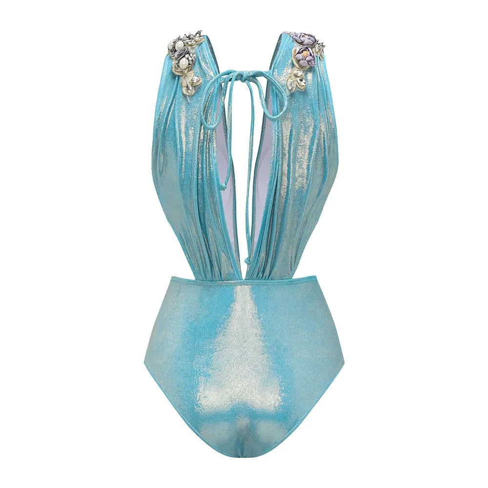 Bikini Bodysuit Swimwear Women With Skirt Bathing Suit Summer New Ruffle Splice Print Beachwear Holiday Bikini Cover Ups Outfits