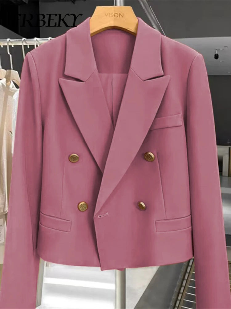 Blazer Women Spring New Solid Color Suit Jacket Short Section Button Casual Suit Women Clothing Outerwears Women's Jacket Coat
