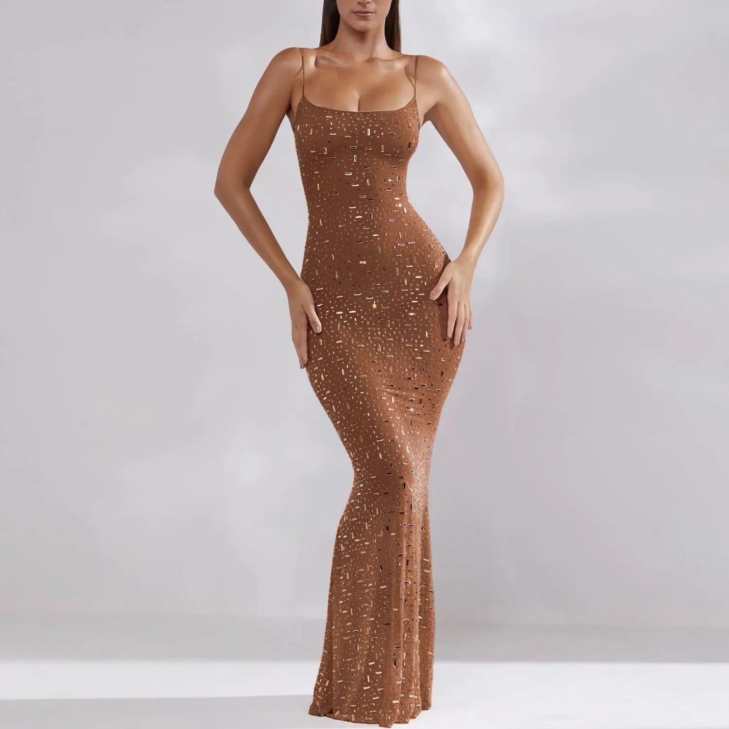 Sexy Bead Women's Strapl Mermaid Long Dr Evening Gown mid Waist Tail Skirt No Sve Formal Par Cany Annual Ball
