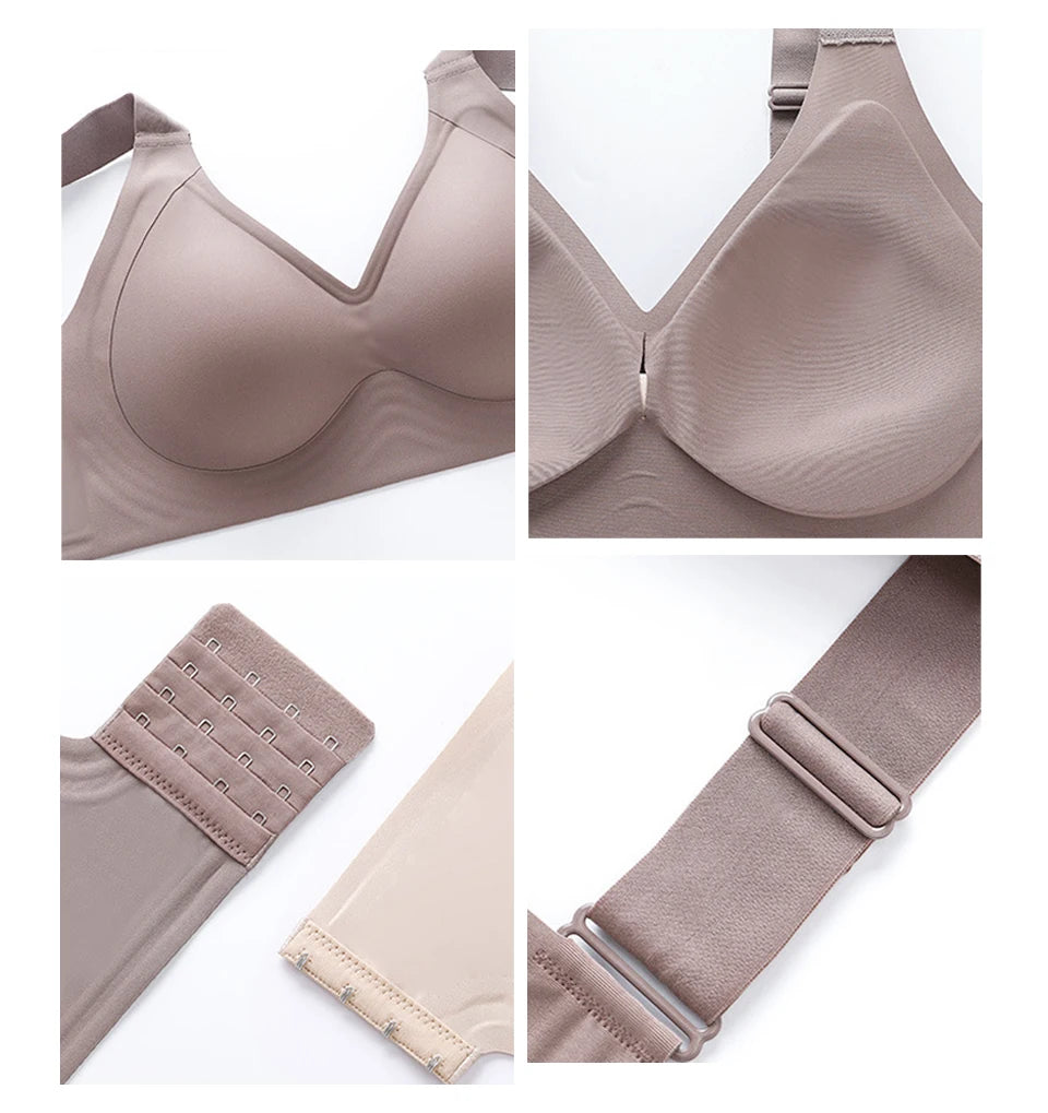 FallSweet Wireless Push Up Bra for Women Plus Size Thin Cup Sports Bras Breathable Comfortable Underwear Sexy Lingerie M-6XL