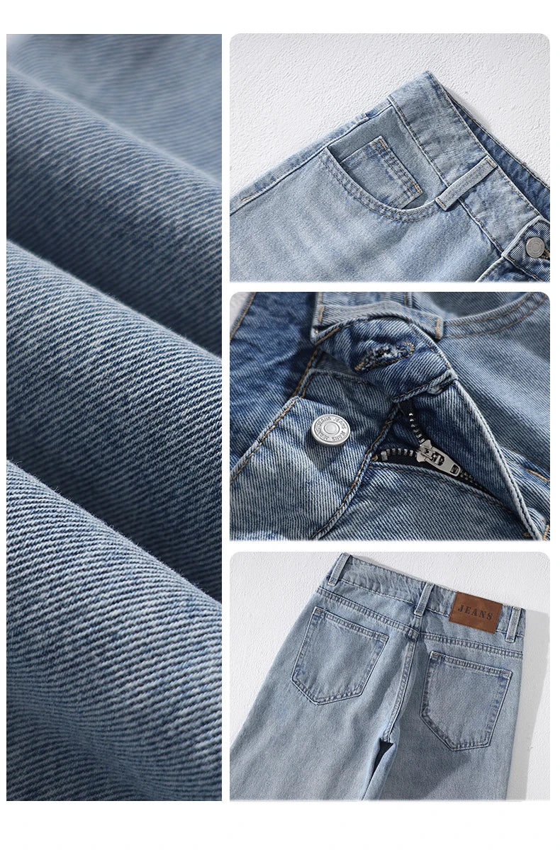 KSTUN 2025 Spring Women Wide Leg  Jeans Streetwear Loose Straight Denim Pants Vintage Low Waist Jeans For Woman Dragging Pants