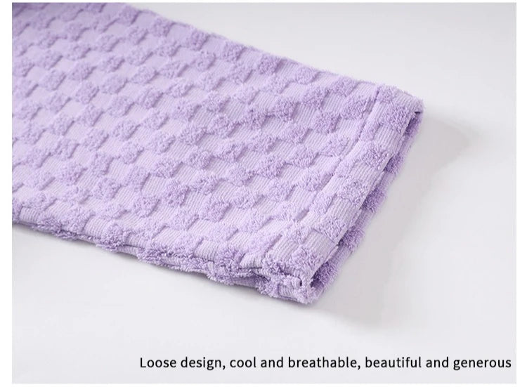 Cotton Bathrobe Towel Material Water Absorbent Quick-Dry Sleep Robes for Couples Spring and Autumn Bath Towel