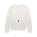 HH Woman Autumn Long Sleeves Slim Casual Sweater High Street Coat Women Solid Single Button Deep V-Neck Knitted Cardigan