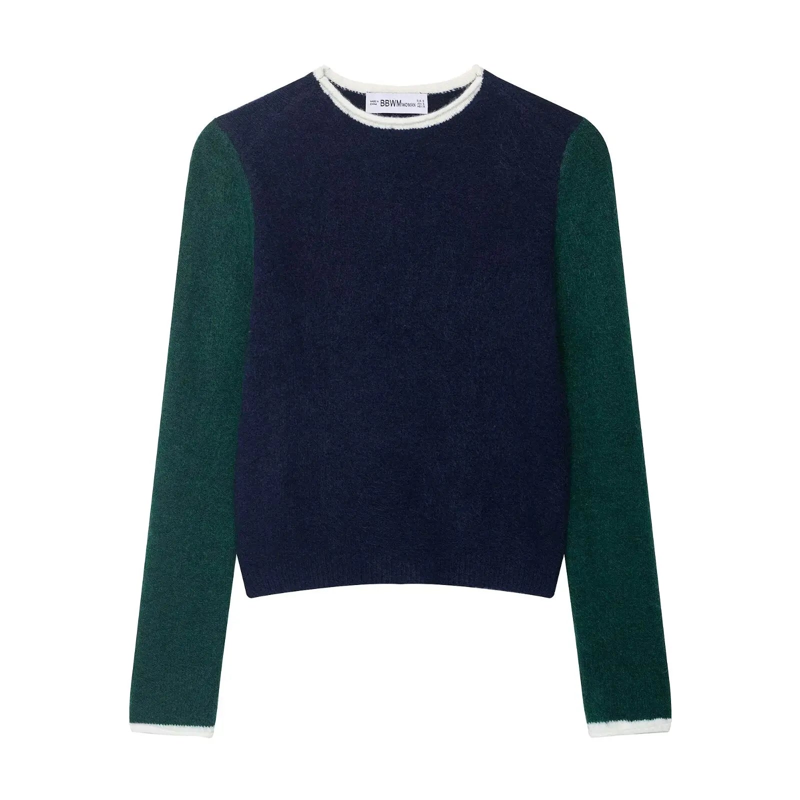 TFAFXY Women's 2025 Autunm Patchwork Knit Sweater Blend Fashion Ladies Loose Knitwear Pullover Top ﻿
