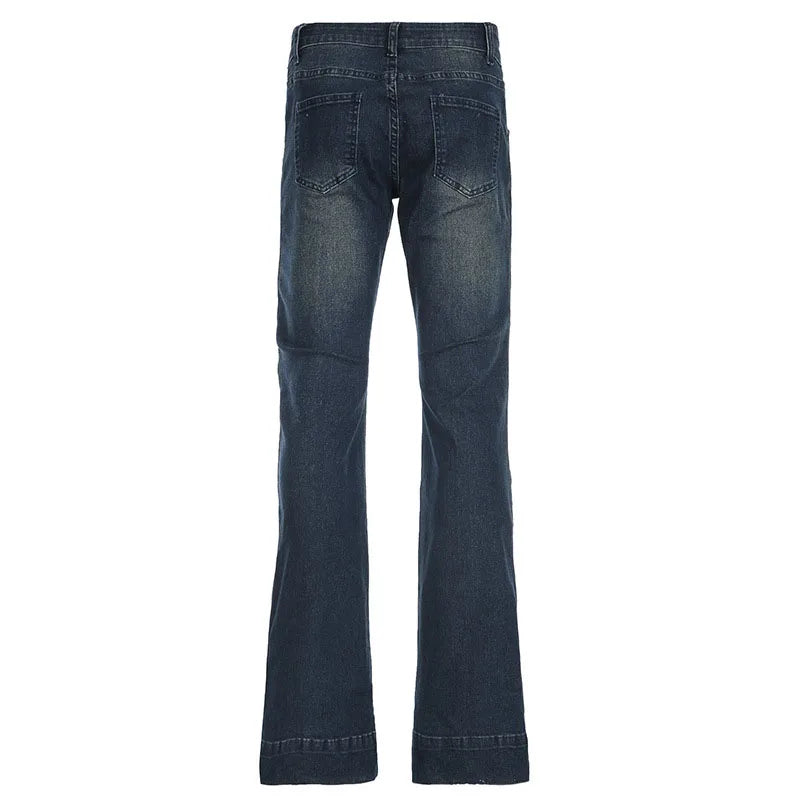 Sexy Low-Waisted Skinny Jeans Women Vintage Americana Y2K Denim Flares Pants Female Streetwear Slim-Fitting 2000S Jean Trousers