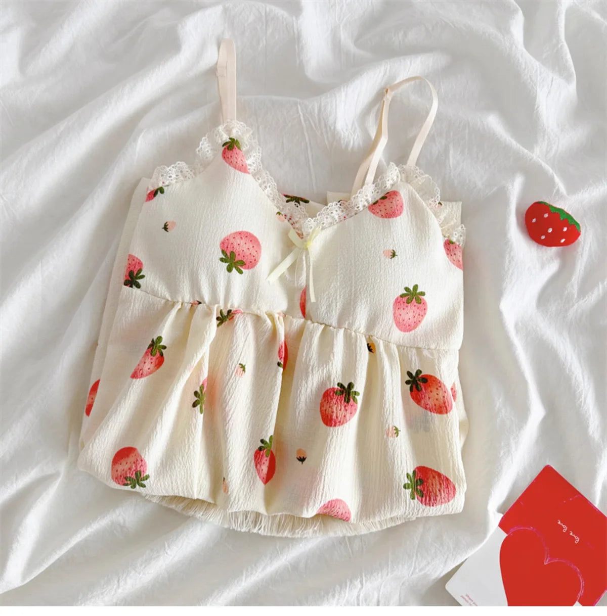 With Chest Cushion Halter Nightgown Female Summer Floral Breathable Thin Section of the Princess Style Loose Knee-Length Pajamas