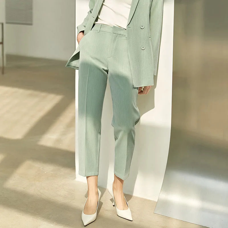 Amii Minimalism Autumn Office Lady Blazer Women Jacket Lace V-neck Tank Tops High Waist Pants Separately Female Blazers 12060909