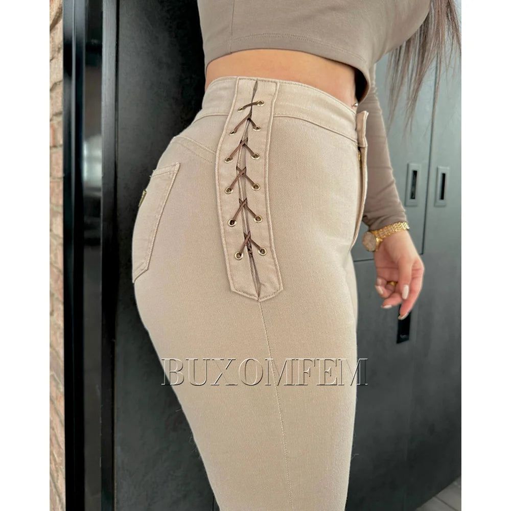 Fashion Sexy High Waist Slim Fit  Jeans for Women 2024 New Version Zipper Fly Perfect Hip to Body Adjustable Butt Lifter Pants
