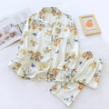 2023 Spring/Summer New Women's Pajama Set Gongsatin Cotton Women's Pajama Silk 100% Viscose Polka Dot Print Sleepwear 2-Piece