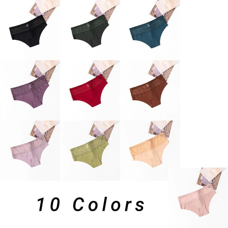 Women's Panties Sexy Lace Seamless Female Underwear for Women Solid Elasticity Sports Lingerie Perpective Briefs Soft Underpants