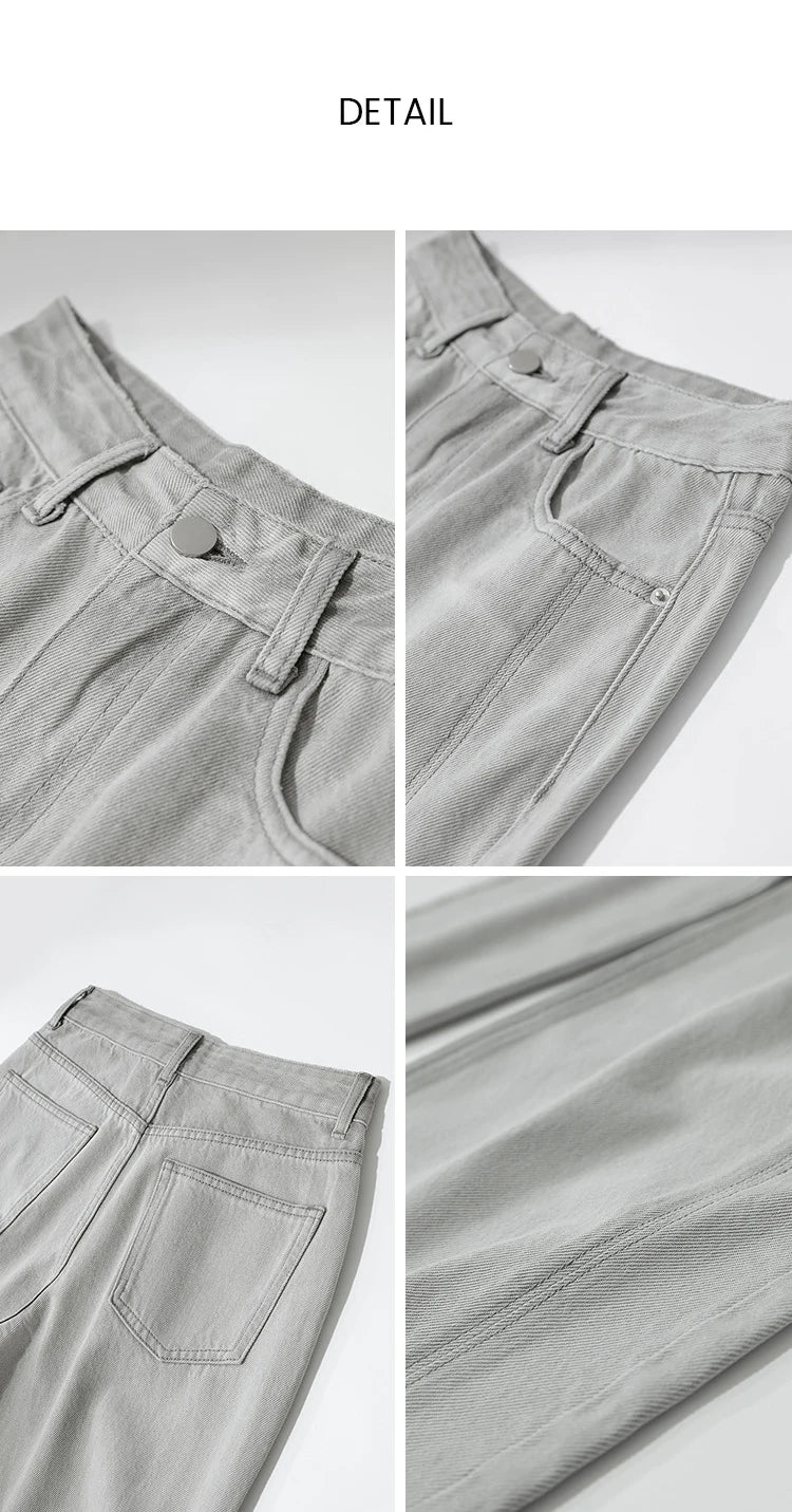 Amii Women's Jeans 2026 Spring New Casual Solid Color Cotton Straight Women's Pants Versatile Long Denim Trousers 12621038