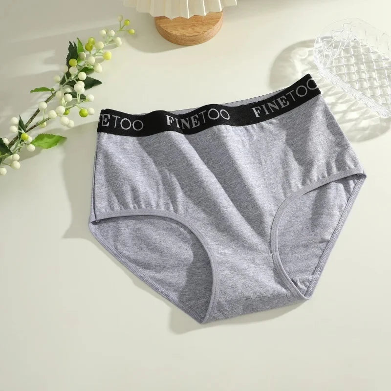 Finetoo 6Pcs/Set Women Cotton Seamless Briefs Women Plus Size Panties Breathable Underwear Female High Waist Soft Lingerie S-XXL