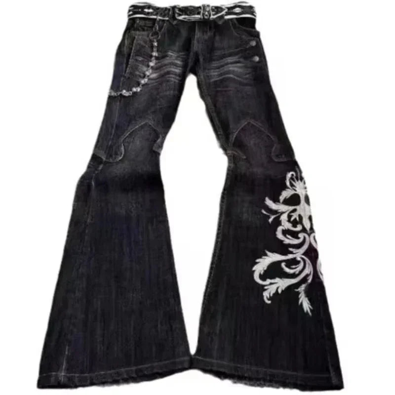 American Fashion Hip Hop Joker Loose Jeans Women Street Y2K New Casual Punk Rock Oversized Wide-leg Pants Unisex Mopping Jeans