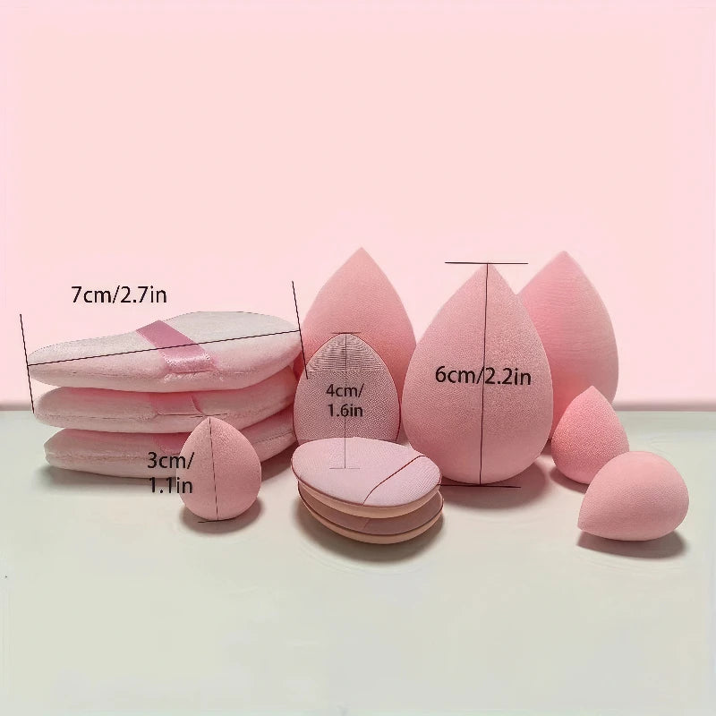 1 Set Beauty Sponge Egg Deep Purple Beige Pink Dual Use Dry Wet Mini Air Cushion Powder Puff Soft Texture For Liquid Foundation Daily Salon Makeup Accessory