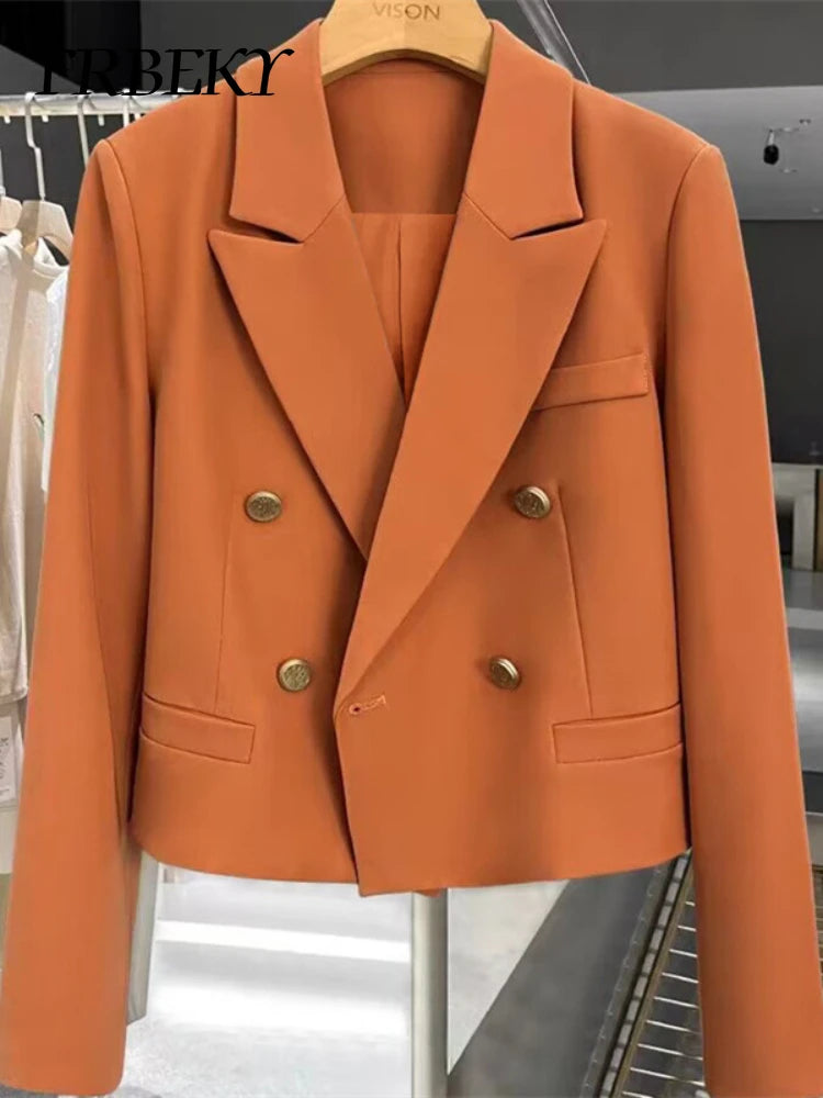 Blazer Women Spring New Solid Color Suit Jacket Short Section Button Casual Suit Women Clothing Outerwears Women's Jacket Coat