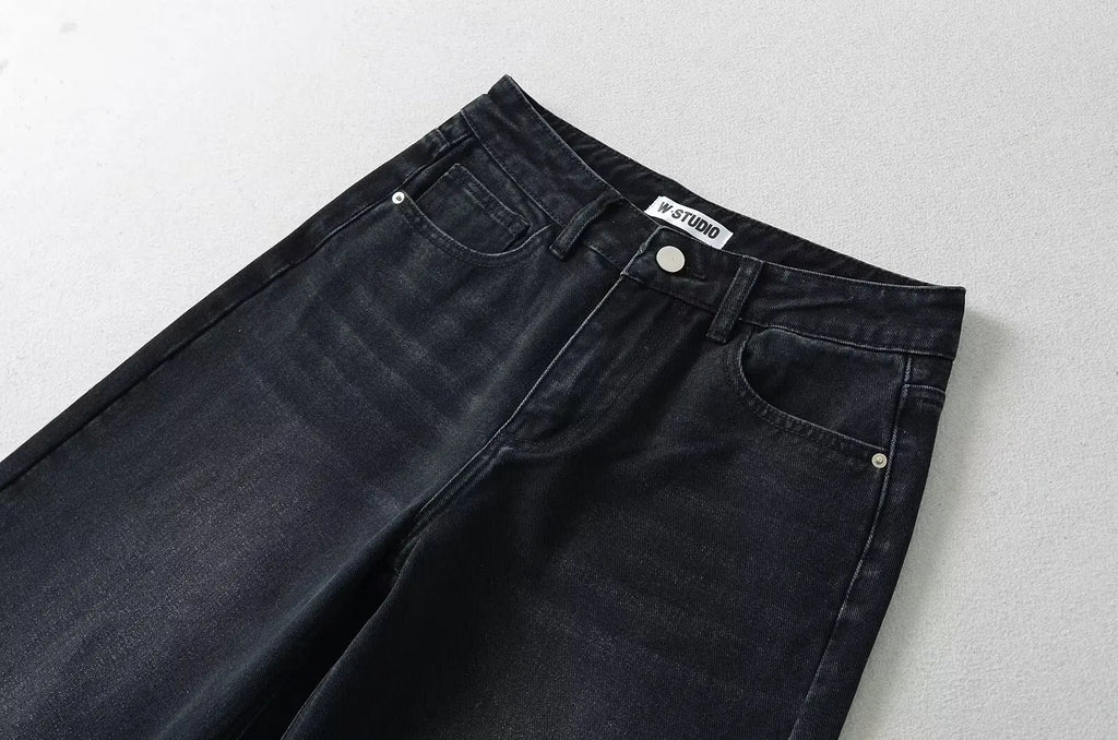 Women's Denim Pants Baggy Jeans Y2k Vintage Flared Wide New Low Waist Rise Oversize Pant Harajuku Fashion Woman Trousers