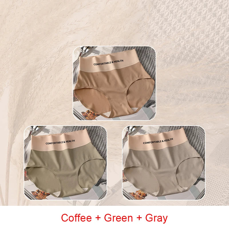 Invisible Panties Women Seamless Briefs Female Underpants Ultra-thin Underwear High Rise Panties Solid Comfy Lingerie Ice Silk