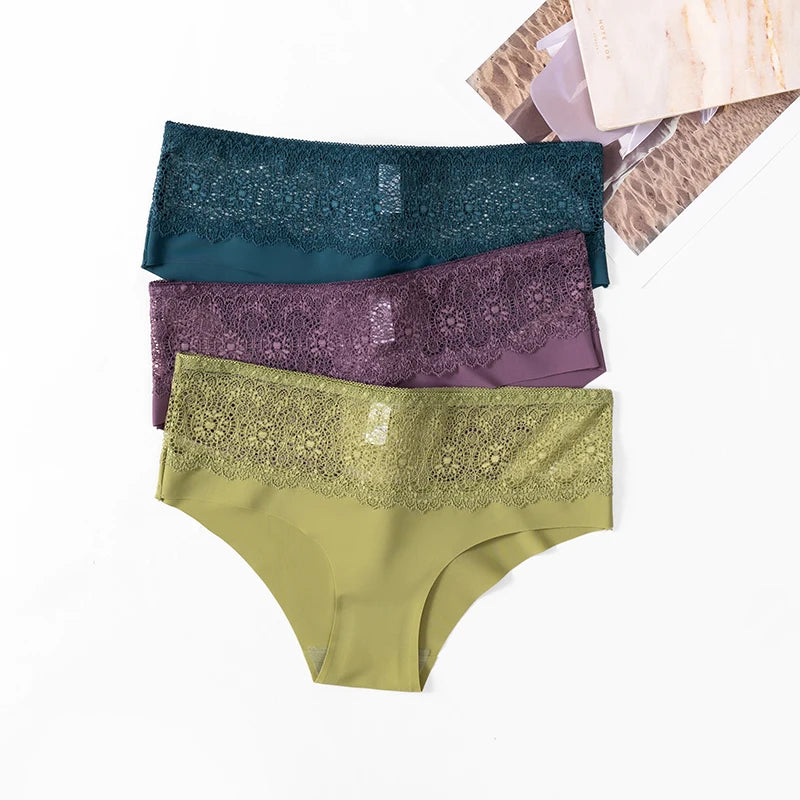 Women's Panties Sexy Lace Seamless Female Underwear for Women Solid Elasticity Sports Lingerie Perpective Briefs Soft Underpants