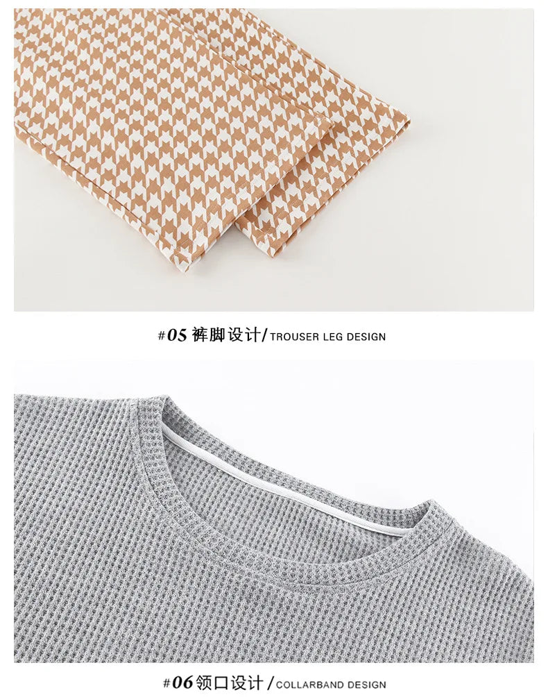 Couple Long Sleeves Sleepwear Autumn Winter Cotton Pajama Sets Print Pants Homewear Kawaii Clothes 2 Piece Sets Nightwear Lovers