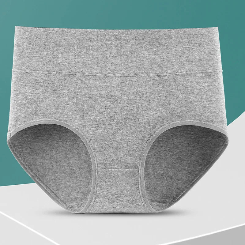 4pcs/pack High Waisted Postpartum Underwear Womens Cotton Underwear Soft Breathable Full Coverage Stretch Panties