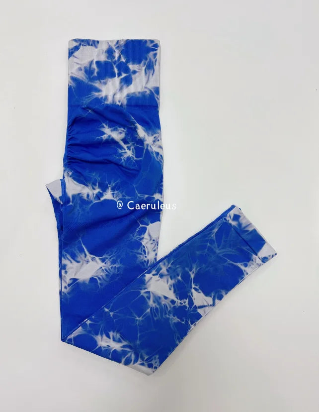Women Tiedye Gym Leggings Seamless Yoga Pants Scrunch Sports Fitness Tights High Waist Workout Training Leggins Drop Shipping
