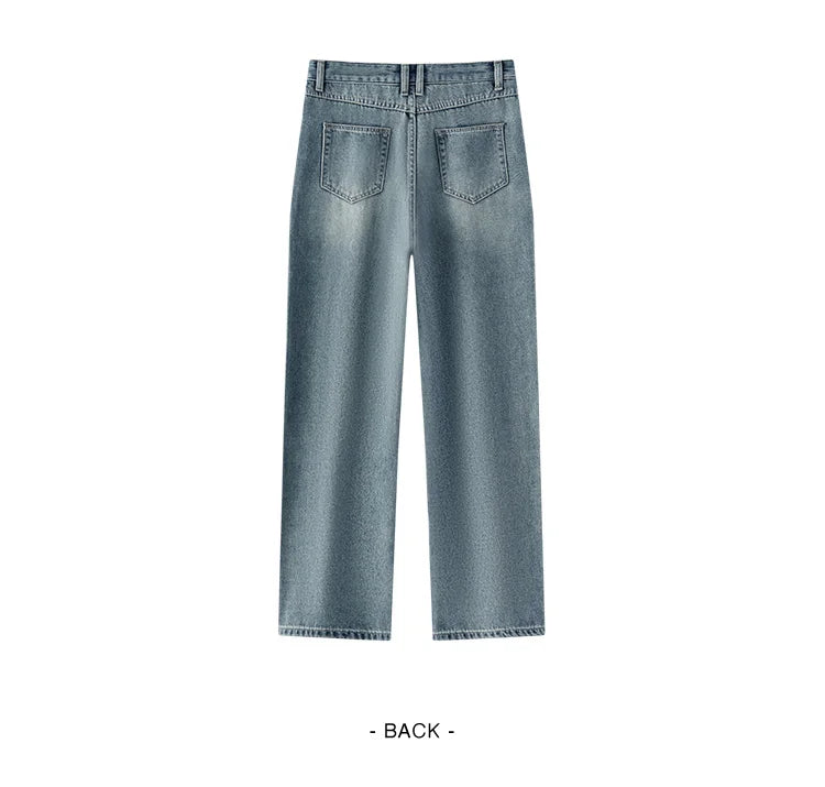 Semir Jeans Women Heightening Pure Cotton Long Trousers Autumn 2024 New Flesh-hiding Wide-leg Trousers