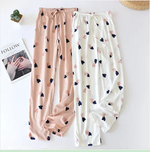 Women Home Pants Modal Casual Loose Pajamas Pants Spring Summer Sleep Wear Bottoms Female Drawstring Thin Trousers Loungwear