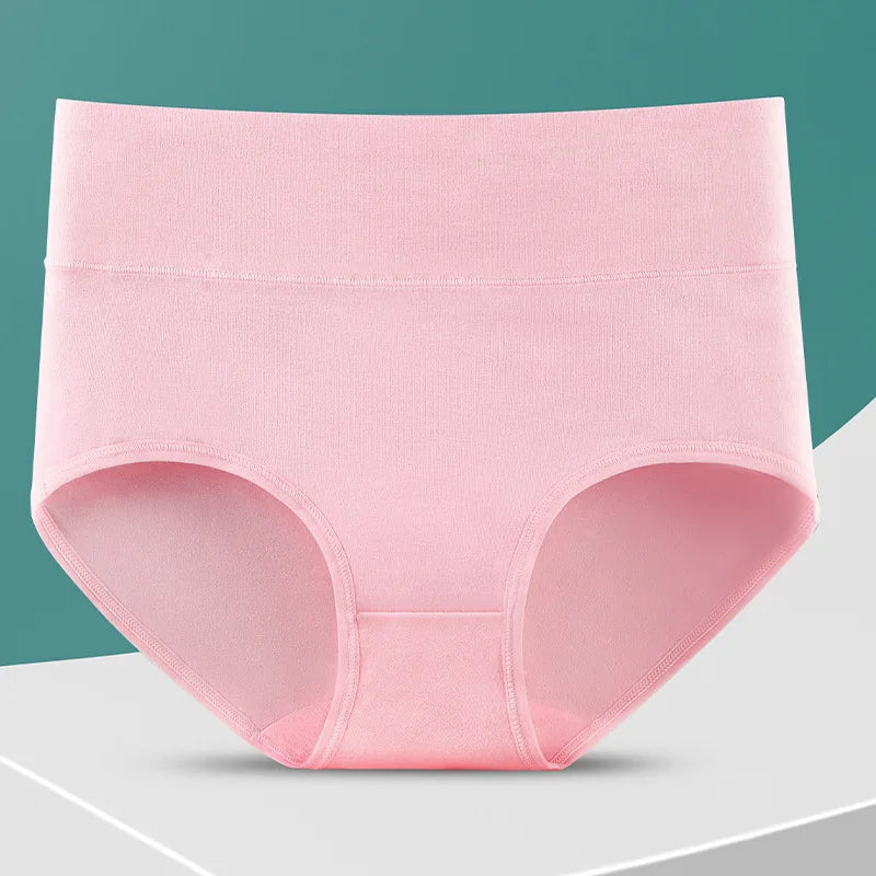 4pcs/pack High Waisted Postpartum Underwear Womens Cotton Underwear Soft Breathable Full Coverage Stretch Panties