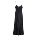 Sexy Satin Long Sling Dress Women Square Collar Sleeveless Backless Pleated Dresses Female 2026 Spring Lady Party Evening Robes