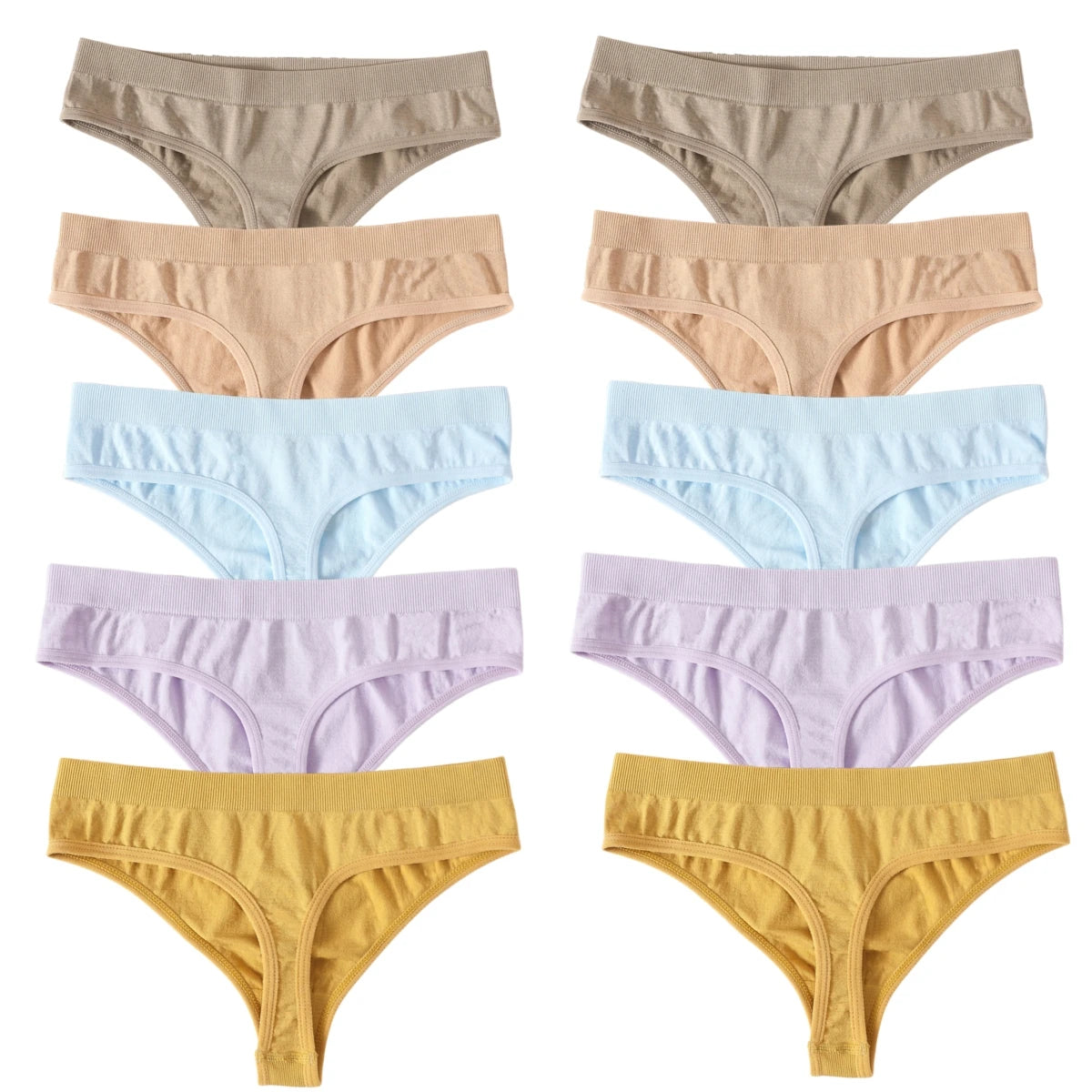 10Pcs/Set Seamless Thongs G-String Women Panties Sexy Underwear Female Underpants Sexy Lingerie Low Waist Sport Bottoms M-XL