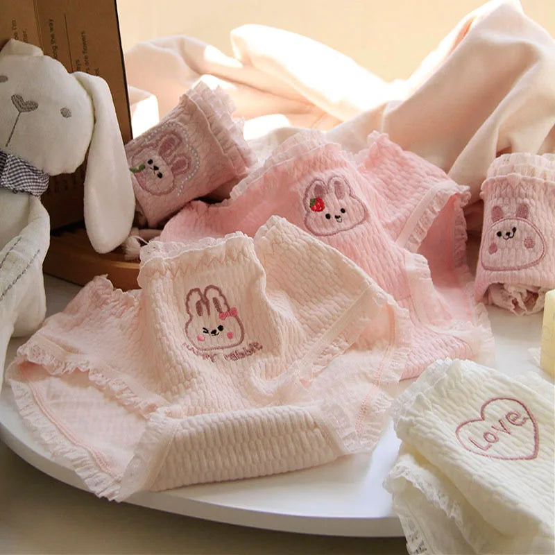 5Pcs/Set Lace Edge Underwear Women Cotton Panties Female Underpants Sweet Girls Briefs Breathable Soft Shorts Sexy Lingerie