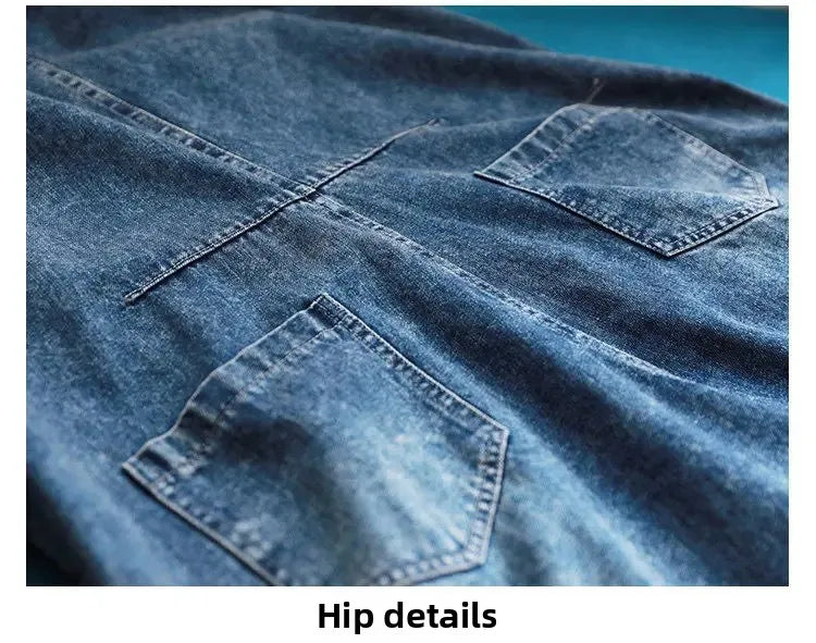 Loose Casual Denim Overalls Women's Wide Leg Pants Harem Jumpsuits Ageless plus Size New 2025 Fashion from Mainland China