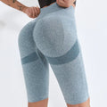 Sports High Waist Shorts Seamless Fitness Yoga Shorts High Elastic Slim Gym Trainning Leggings Hip Liftting Knit Leggings