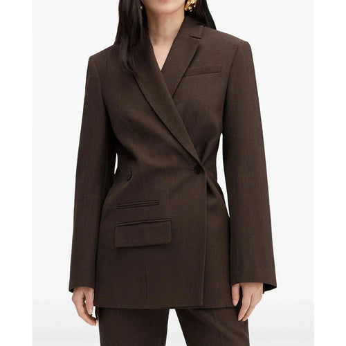 Elegant Brown Women Suits Formal Double Breasted Slim Fit Blazer Elegant Office Lady 2 Piece Jacket Pants Outfits Clothing