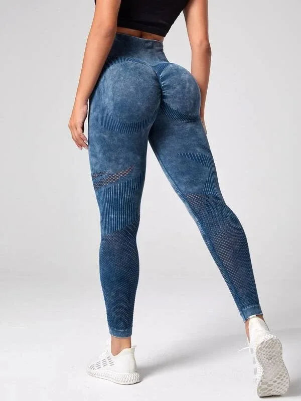 Ladies' Summer Quick Dry Yoga Leggings Gym Running High Waist Butt Liftting Fashion Slim Tights Elastic Seamless Leggings