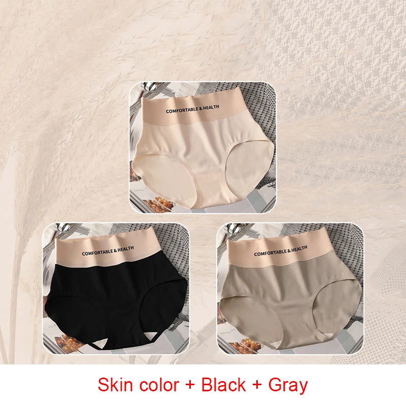 Invisible Panties Women Seamless Briefs Female Underpants Ultra-thin Underwear High Rise Panties Solid Comfy Lingerie Ice Silk