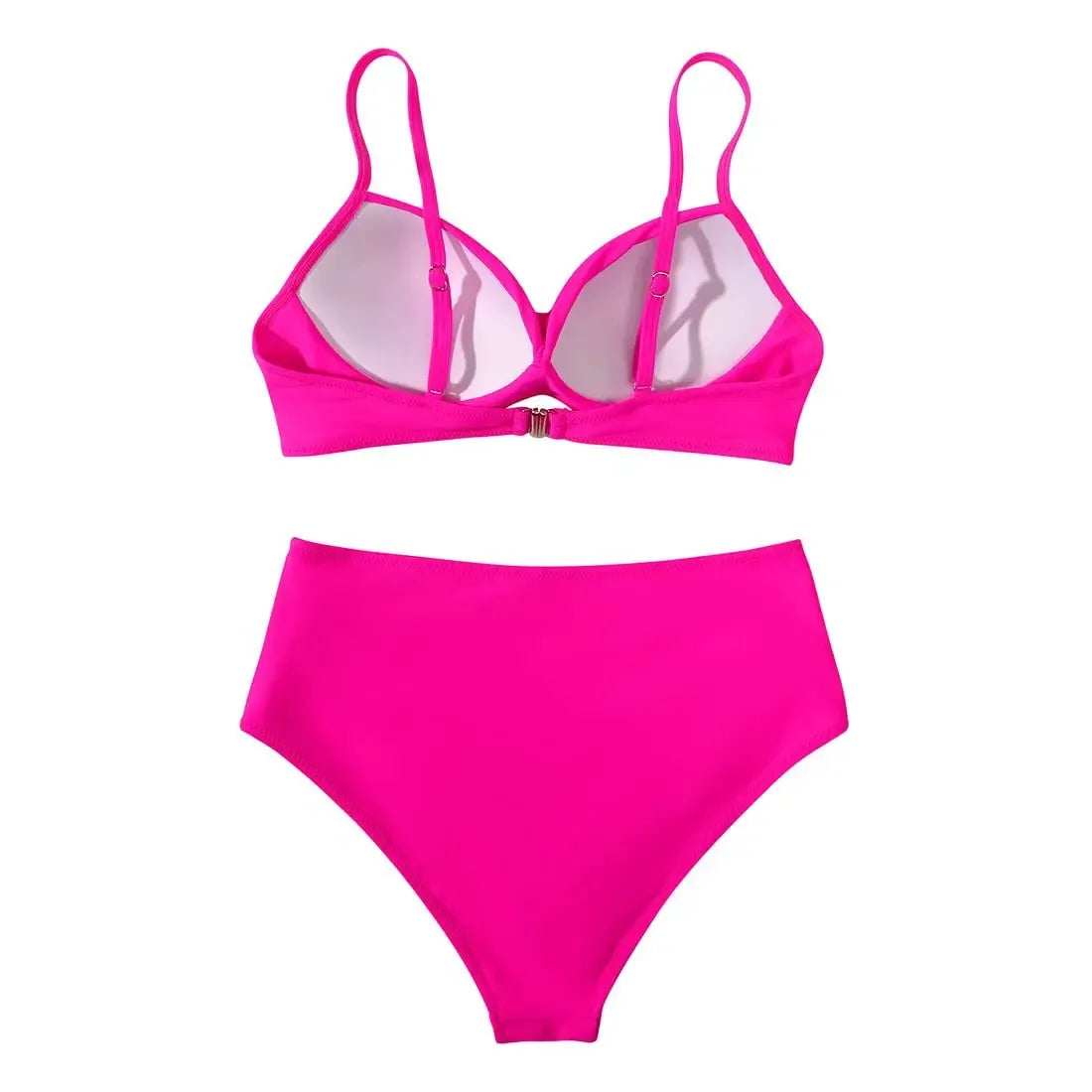 Slimming High Waist Bikini Set Women's Multi-Color Hard Bag Gathered Bikini Ideal for plus Size Swimsuits And Beachwear