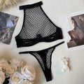 Ellolace Intimate Lingerie Sexy Women Fancy Tank Top Thong 2PC Seductive Hollow Fishnet Party Outfit Hot Girl Backless Underwear