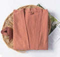 70% Cotton 30% Linen Kimono Bathrobe Nightgown 2025 New Loose Men And Women Dressing Gown Sleepwear Nightwear Solid Hotel Robe