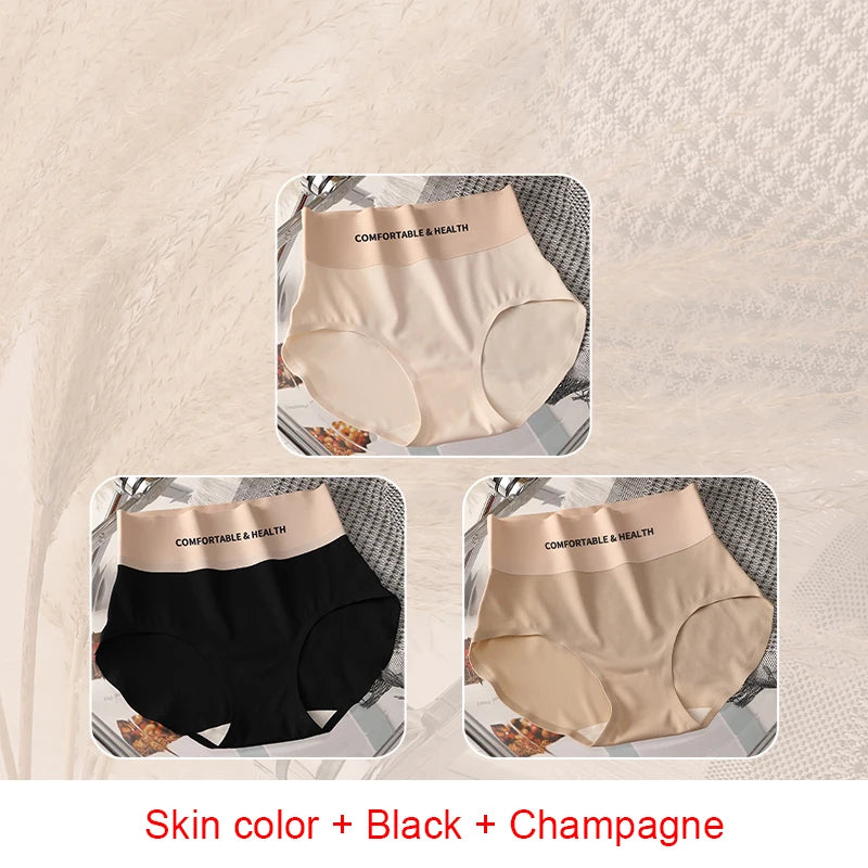 Invisible Panties Women Seamless Briefs Female Underpants Ultra-thin Underwear High Rise Panties Solid Comfy Lingerie Ice Silk