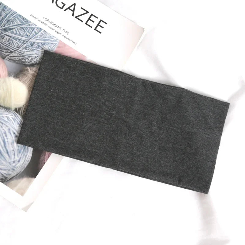 Korean Headband Running Solid Color Wide Elastic Hair Bands Women Men Sport Yoga Hairband Black Soft Wash Face Makeup Headwrap