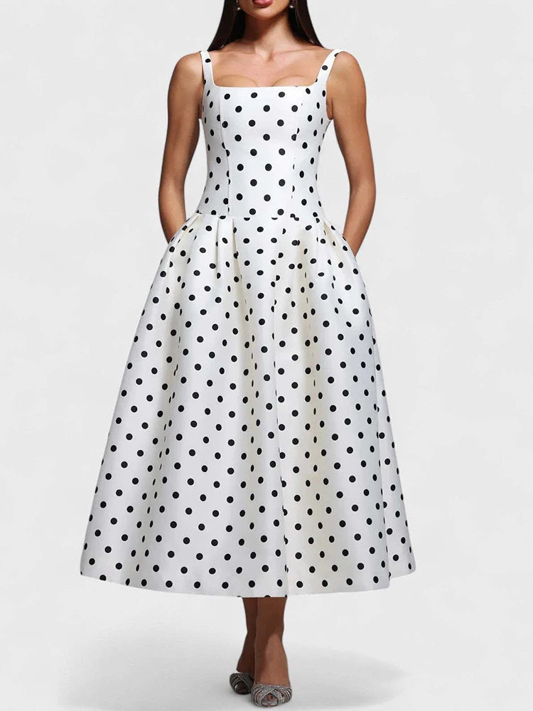 Sleeveless Chest Wrapping Dress Summer Women Sexy Backless Dot Strapless Ladies Maxi Party Dresses Fashion Streetwear Vestidos